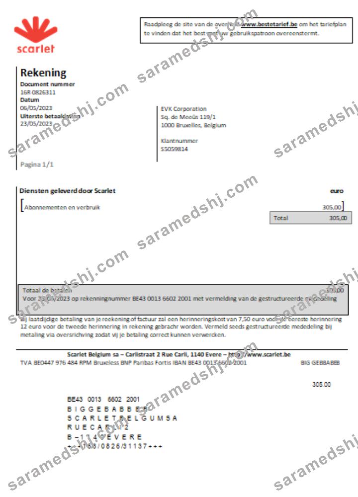Scarlet telecommunications utility business bill, SCR
